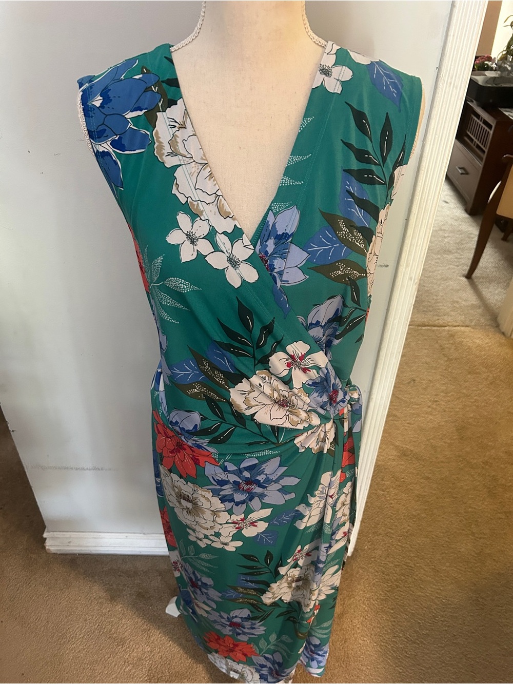 Lane Bryant Teal Floral Dress